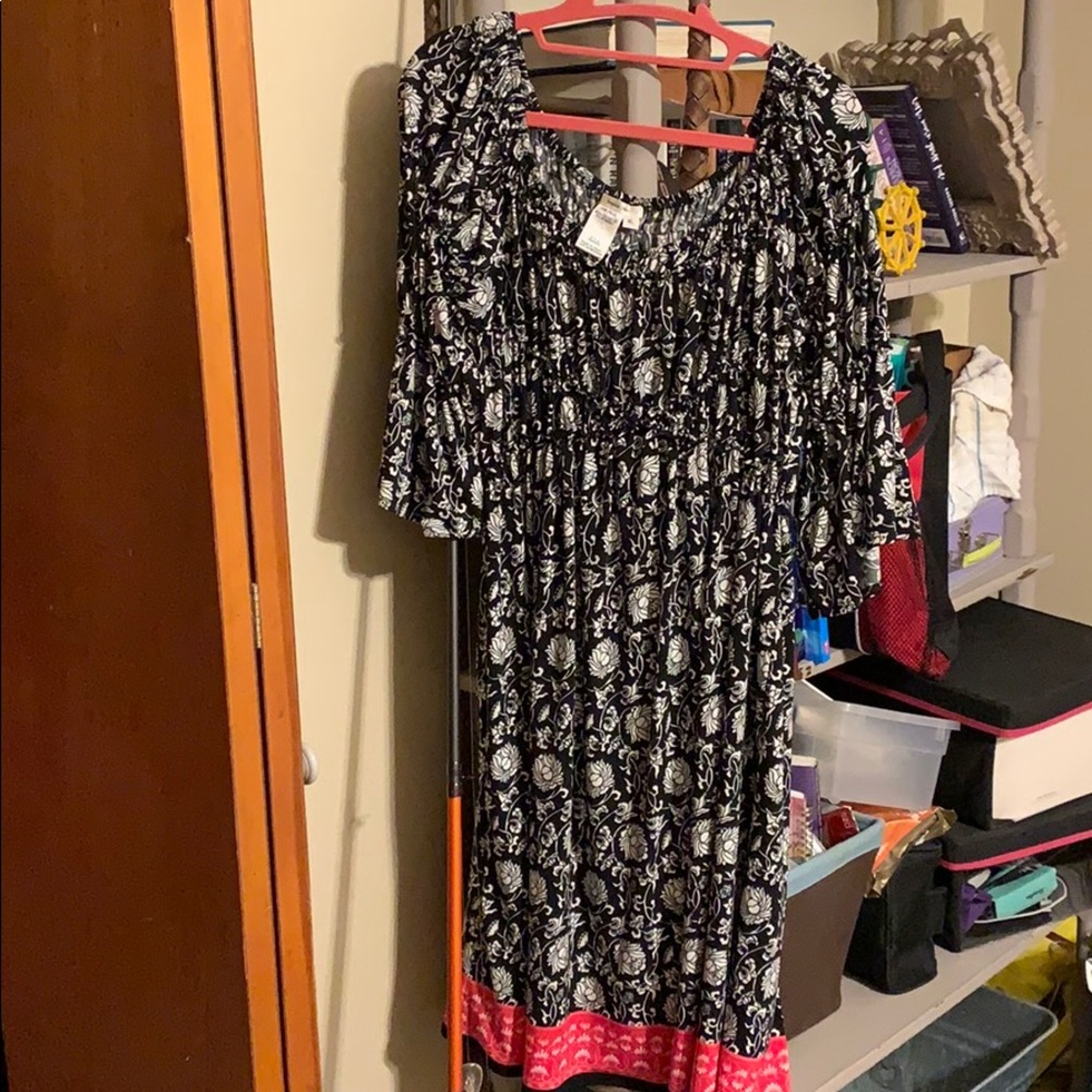 Black and white floral dress